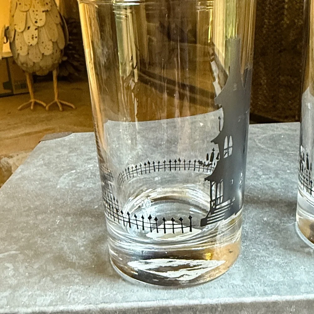 NWT! Crate & Barrel “Haunted House” Tumblers (set of 2)